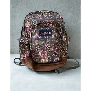 Jansport Cool Student Backpack XL Boho Floral Gray Fits 15" Laptop